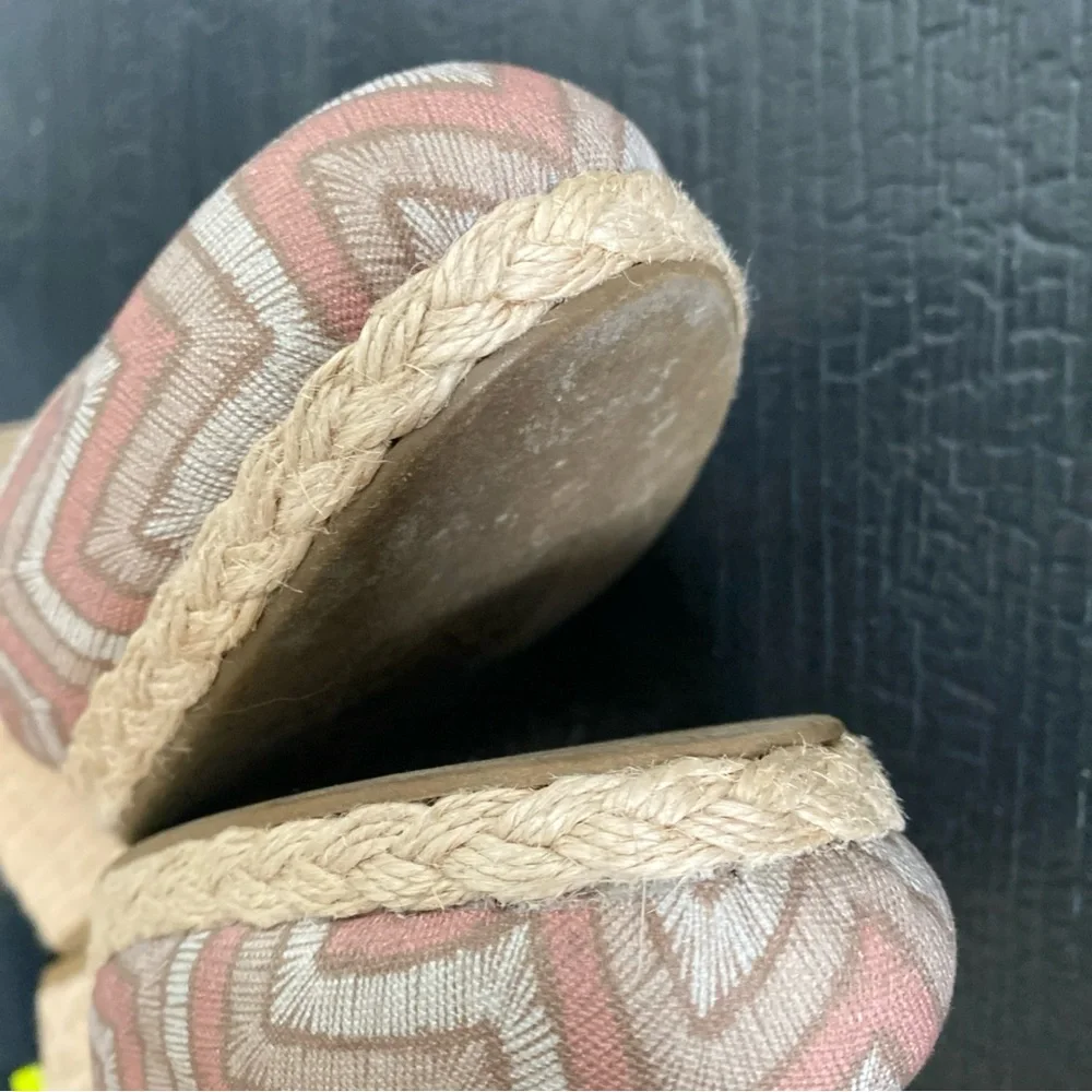 VIONIC CORALINA ESPADRILLE WEDGE‎ SLINGBACK SANDALS-SIZE 7.5 Multi Chevron